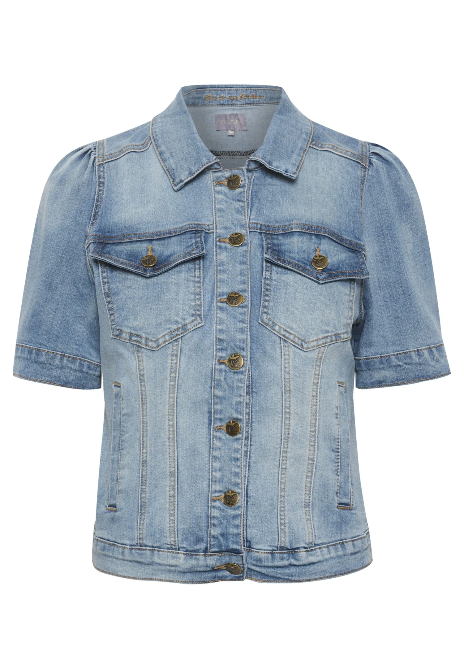 Culture Cubriana Ss - Overhemdblouse - Light Blue Wash 5 Culture Cubriana Ss - Overhemdblouse - Light Blue Wash - Afbeelding 5