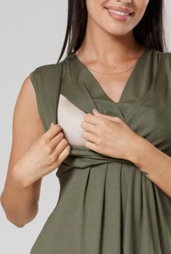 Happy Mama Jurk - Khaki -Geselecteerde Modieuze Dameskledingwinkels 1111ad8f686a4637aade4c34c48c7fbb