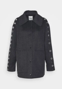 Sandro Oversize Double Face Coat With Eyelet - Halflange Jas - Gris Foncé -Geselecteerde Modieuze Dameskledingwinkels 13963862ff48403fb85fab9c95e3afa2