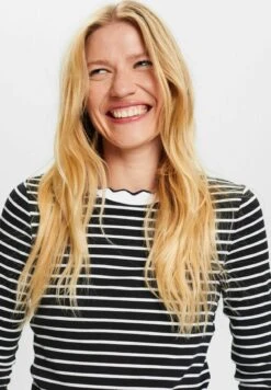 ESPRIT Muschelkante Am Ausschnitt - Longsleeve - Black -Geselecteerde Modieuze Dameskledingwinkels 3b4e6e0b5a0a48d09a5ec484746cc247