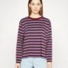 Monki Longsleeve - Dark Red/Blue