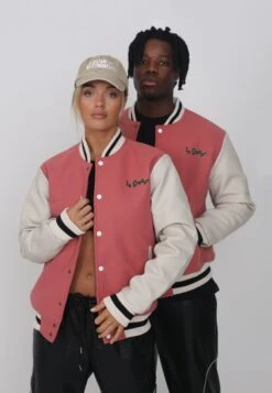 Lamar Varsity Jacket Unisex - Imitatieleren Jas - Coral -Geselecteerde Modieuze Dameskledingwinkels 5765faf6aef0490c9dfd6eceed611a3d