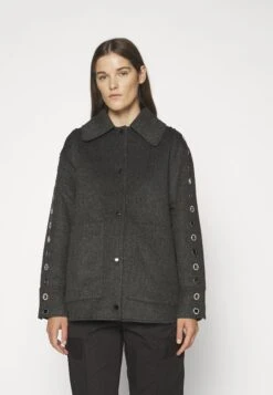 Sandro Oversize Double Face Coat With Eyelet - Halflange Jas - Gris Foncé -Geselecteerde Modieuze Dameskledingwinkels 70081d47288d4c67b74fa81512952017