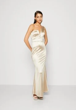 Wal G Evalina One Sleeve Maxi - Galajurk - Champagne