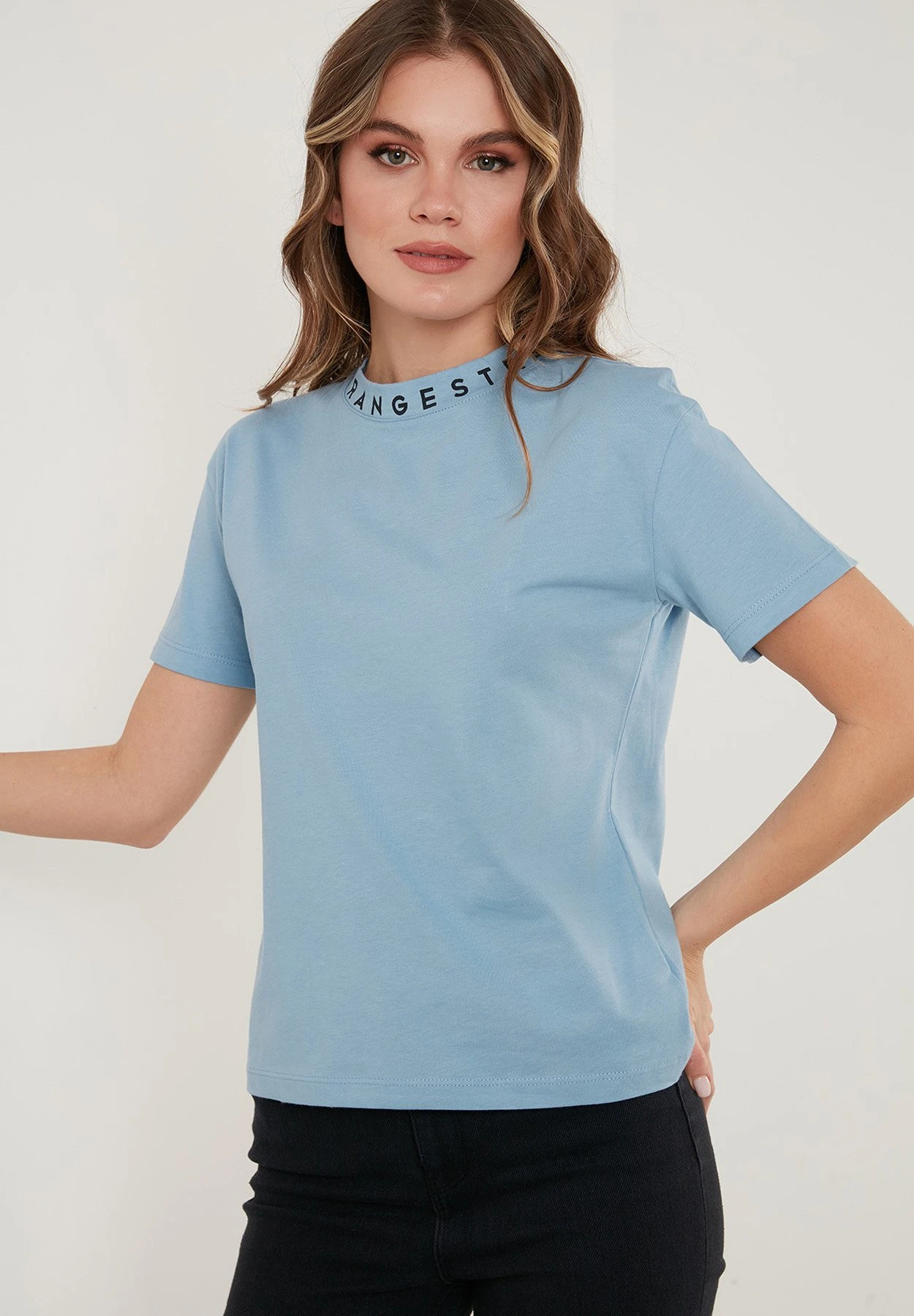 LELA Regular Fit - T-Shirt Print - Baby Blue 3 LELA Regular Fit - T-Shirt Print - Baby Blue - Afbeelding 3
