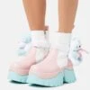 KOI FOOTWEAR Melanie Martinez Sweet Teddy Bear Platform Boots - Korte Laarzen - Blue/Pink/White