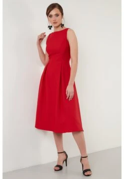 LELA Crew Neck Pleated Midi - Cocktailjurk - Red 7 LELA Crew Neck Pleated Midi - Cocktailjurk - Red -Geselecteerde Modieuze Dameskledingwinkels b713158cf688442d848dcd8d0c5ad3da