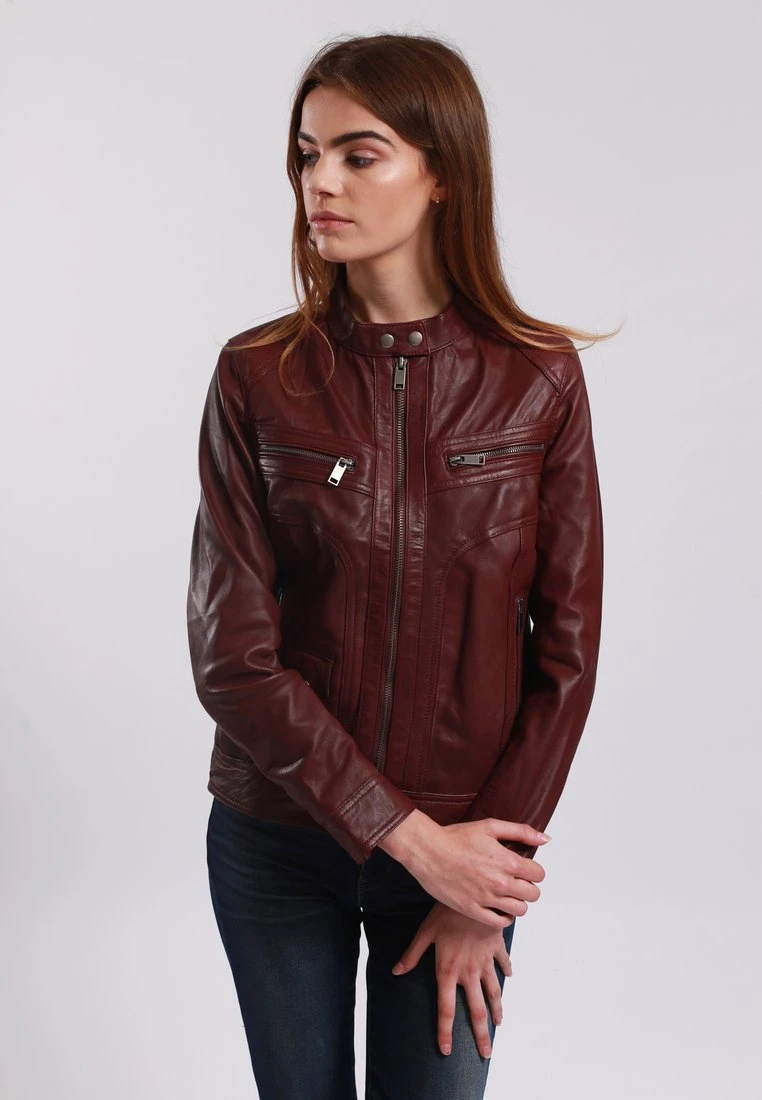Lee Cooper Bethanie - Leren Jas - Oxblood 1 Lee Cooper Bethanie - Leren Jas - Oxblood