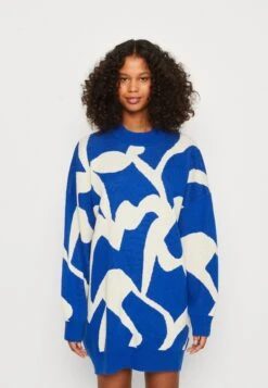 Monki Lisen Dress - Gebreide Jurk - Light Blue