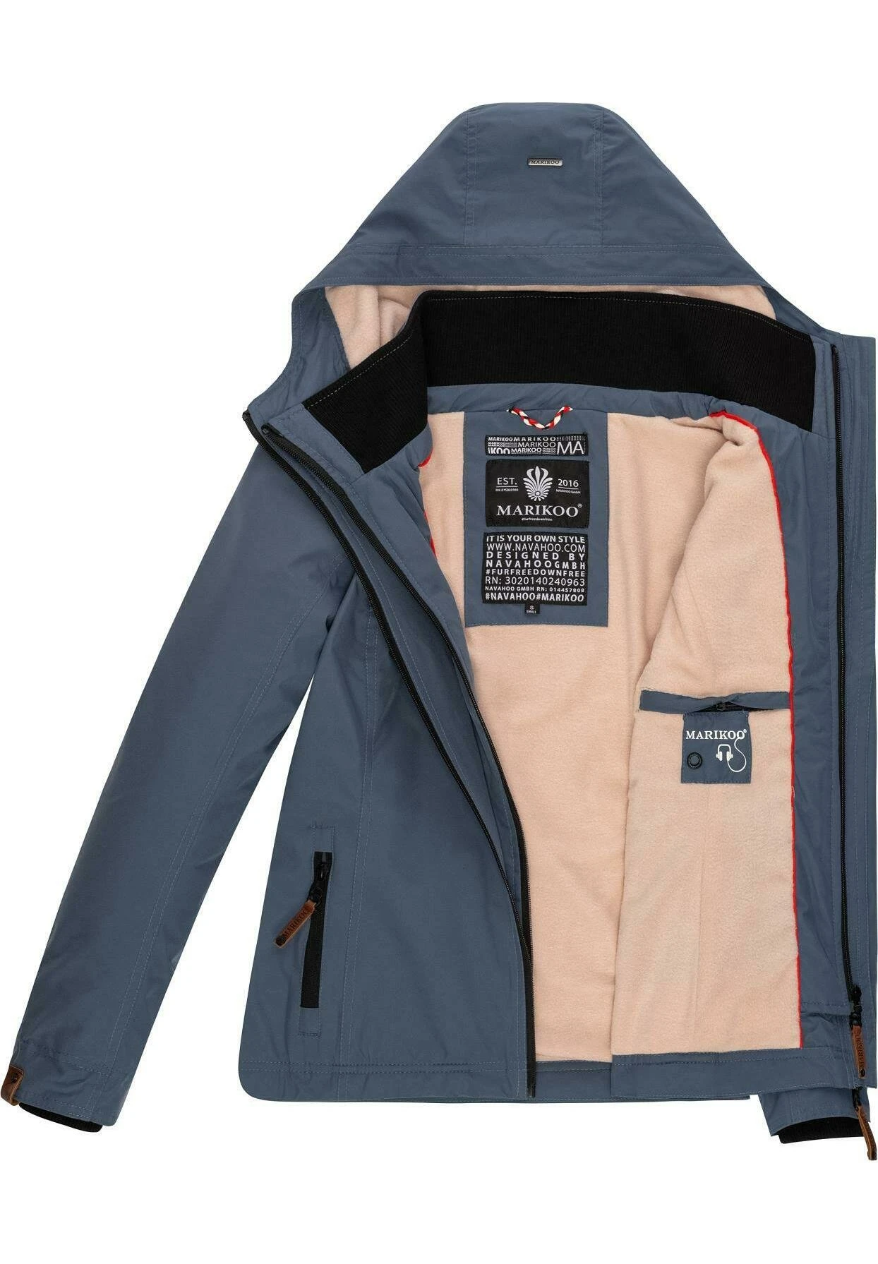 Marikoo Erdbeere - Outdoorjas - Dusty Blue 4 Marikoo Erdbeere - Outdoorjas - Dusty Blue - Afbeelding 4