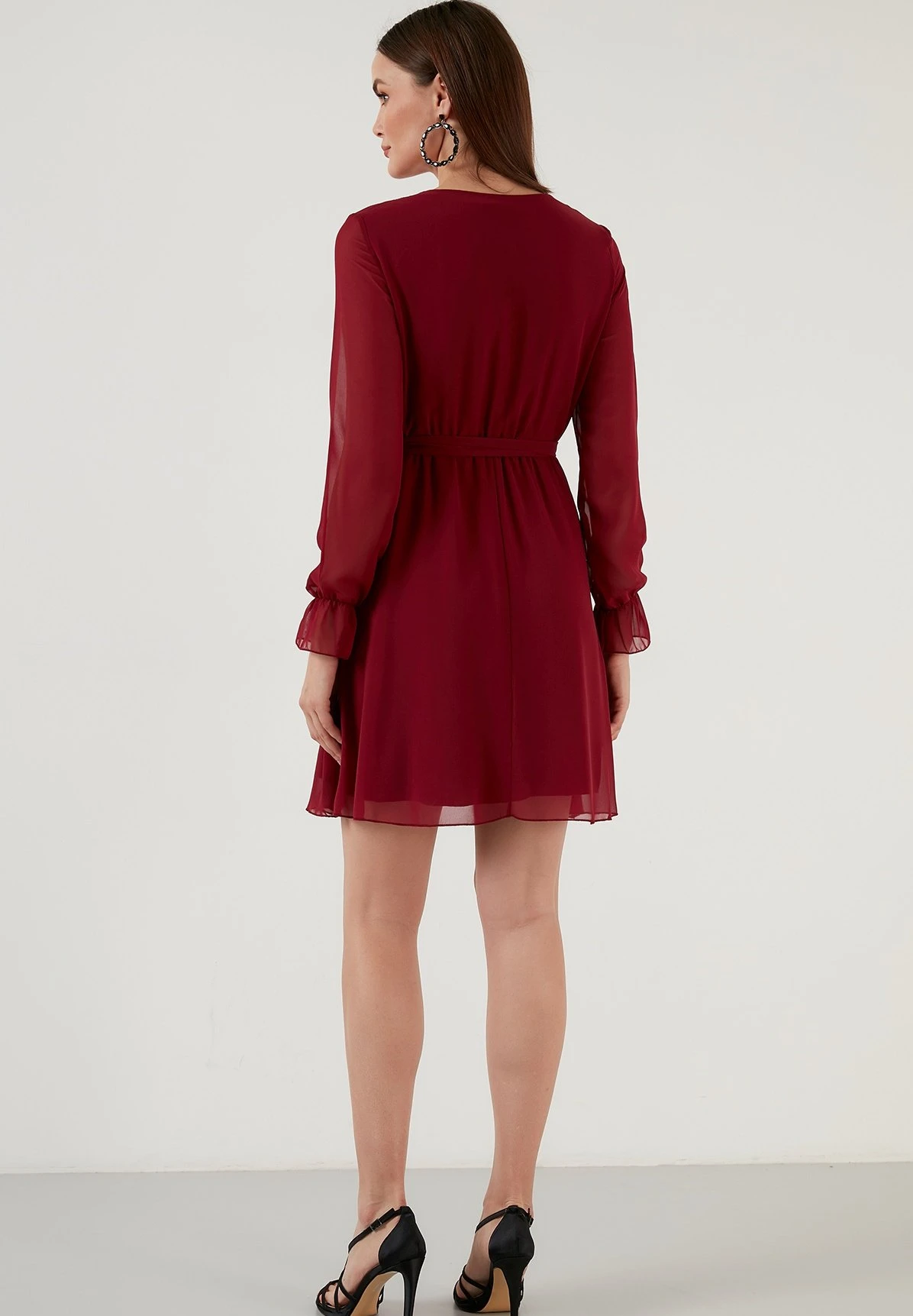 LELA Mini- Jurk - Bordeaux 3 LELA Mini- Jurk - Bordeaux - Afbeelding 3